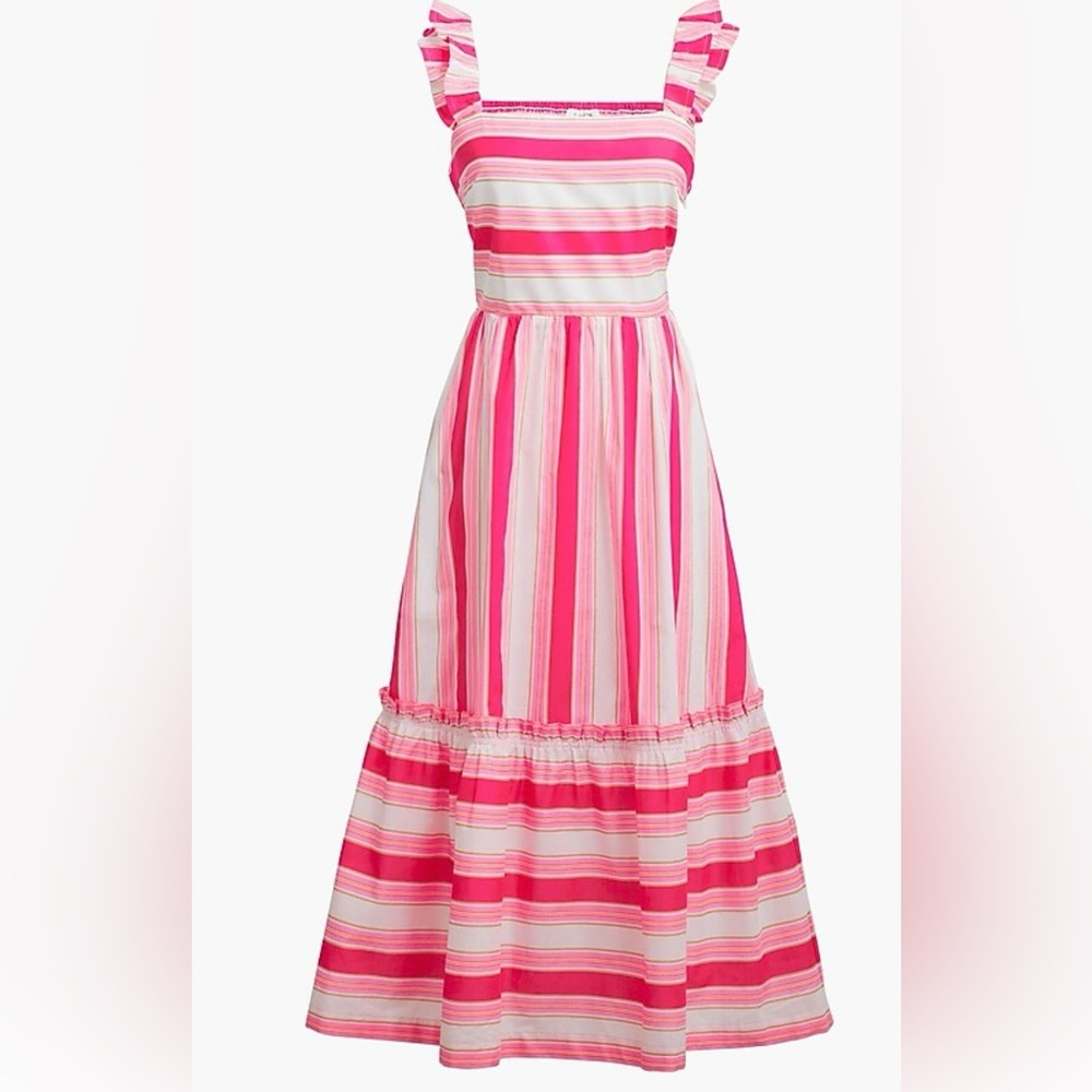 NWT J.Crew Factory Striped Square-neck Midi Dress